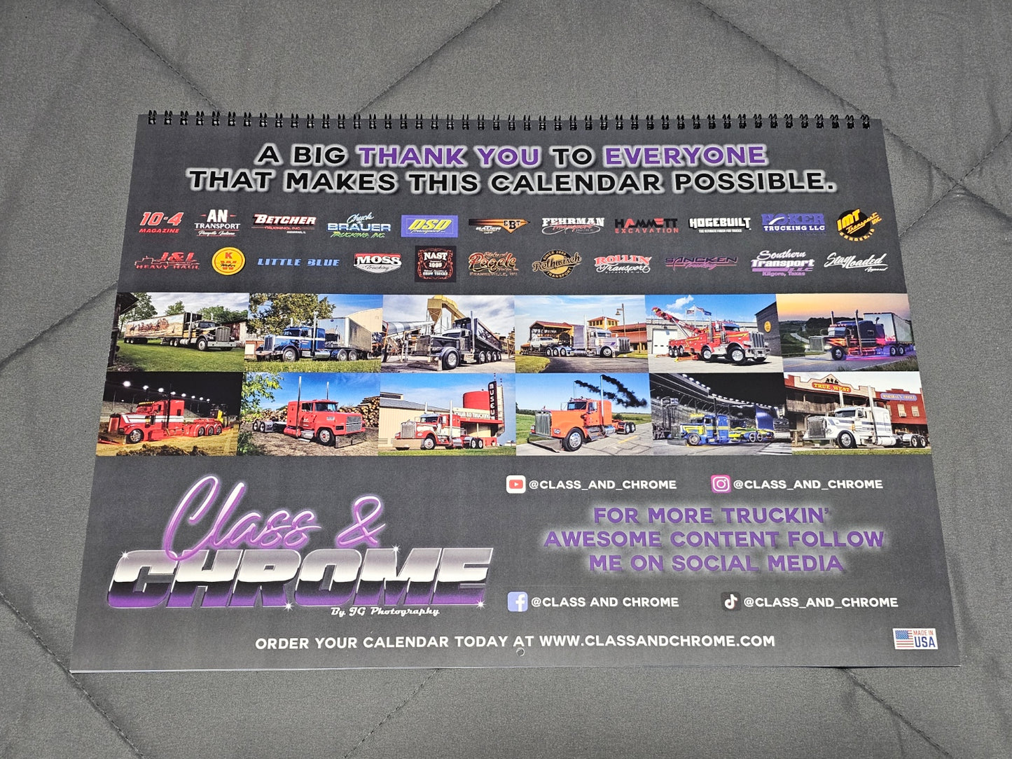 Class and Chrome Big Rig Calendar 2026